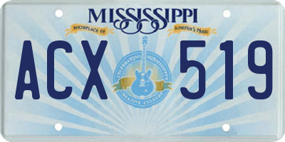 MS license plate ACX519