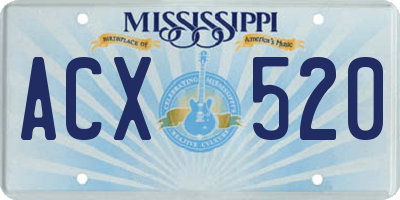 MS license plate ACX520