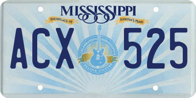MS license plate ACX525