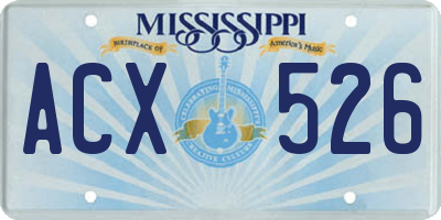 MS license plate ACX526