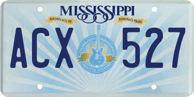 MS license plate ACX527