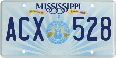 MS license plate ACX528