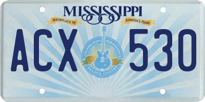 MS license plate ACX530