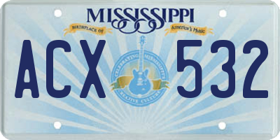 MS license plate ACX532