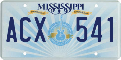 MS license plate ACX541