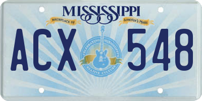 MS license plate ACX548