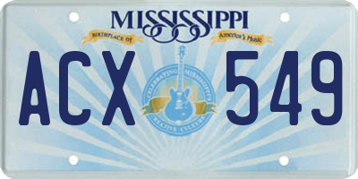 MS license plate ACX549