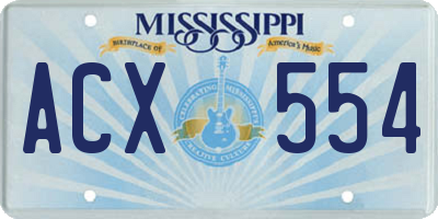 MS license plate ACX554