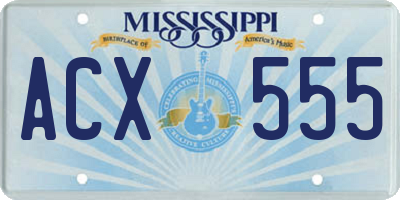 MS license plate ACX555