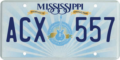 MS license plate ACX557