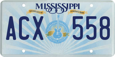 MS license plate ACX558