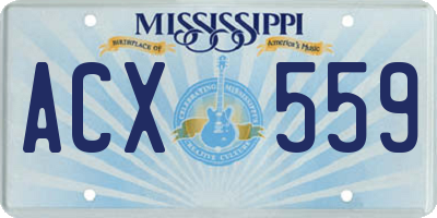 MS license plate ACX559