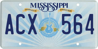 MS license plate ACX564