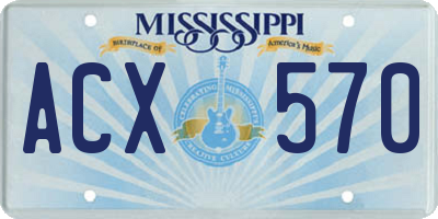 MS license plate ACX570
