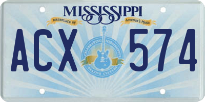 MS license plate ACX574