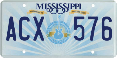 MS license plate ACX576