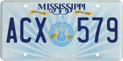 MS license plate ACX579