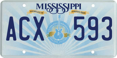 MS license plate ACX593