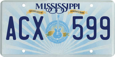 MS license plate ACX599