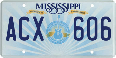 MS license plate ACX606