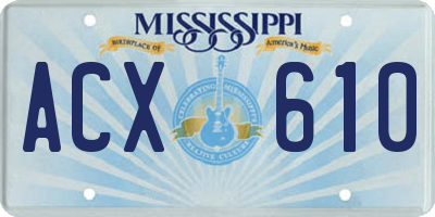 MS license plate ACX610