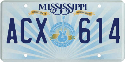 MS license plate ACX614