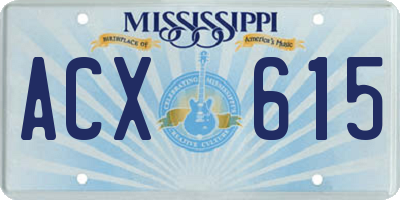 MS license plate ACX615