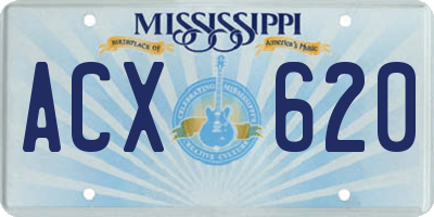 MS license plate ACX620