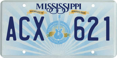 MS license plate ACX621
