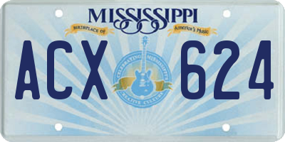MS license plate ACX624