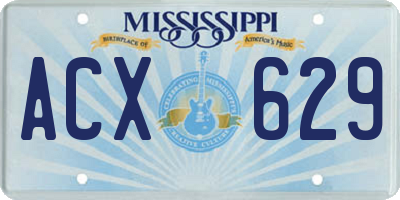 MS license plate ACX629