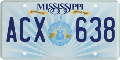 MS license plate ACX638