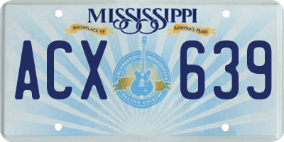 MS license plate ACX639