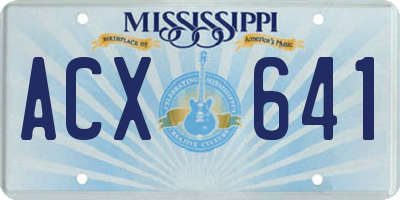MS license plate ACX641