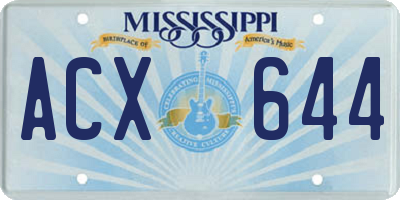 MS license plate ACX644