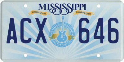 MS license plate ACX646