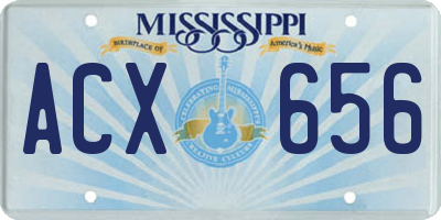 MS license plate ACX656