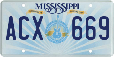 MS license plate ACX669