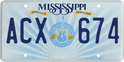 MS license plate ACX674