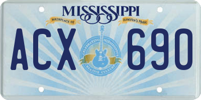 MS license plate ACX690