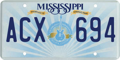 MS license plate ACX694