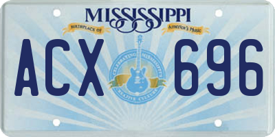 MS license plate ACX696