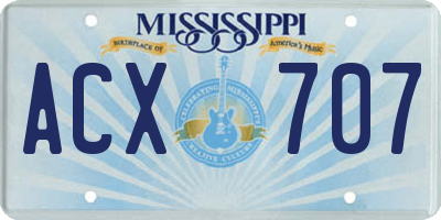 MS license plate ACX707