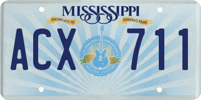 MS license plate ACX711
