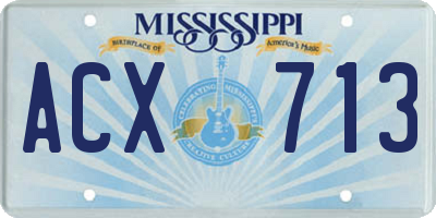 MS license plate ACX713