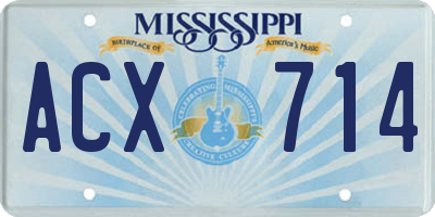 MS license plate ACX714
