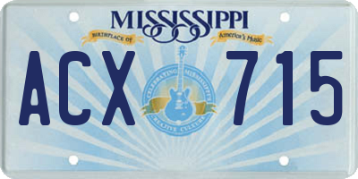 MS license plate ACX715