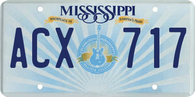 MS license plate ACX717
