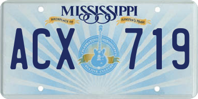 MS license plate ACX719