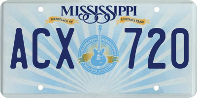 MS license plate ACX720